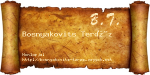 Bosnyakovits Teréz névjegykártya